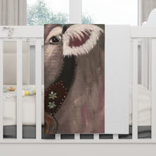 Load image into Gallery viewer, Baby Blanket Fleece Cow with Flowers Soft Cuddly Adorable
