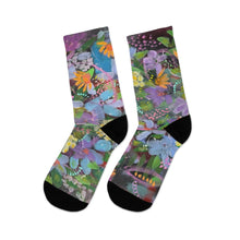 Load image into Gallery viewer, Colorful Floral Recycled Socks, Eco-Friendly Gift, Fun Everyday Socks, Unique Footwear, Sustainable Fashion
