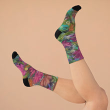 Load image into Gallery viewer, Eco-Friendly Floral Socks, Colorful Recycled Socks, Gift for Gardeners, Sustainable Fashion, Comfortable Everyday Wear
