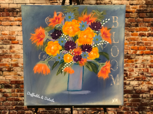 Original bold and beautiful flower art, Acrylic Painting, Bloom