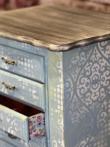"Original hand-painted jewelry cabinet--elegant storage and functional art furniture for your home"