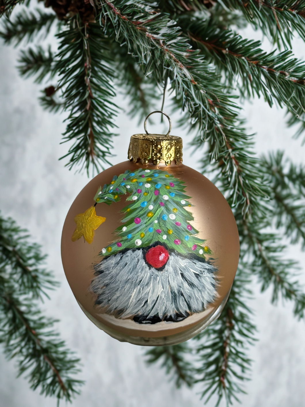 Whimsical Hand Painted Gnome Ornaments (Small)