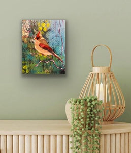 "The Visitor" Cardinal Fine Art Canvas Print