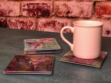 Load image into Gallery viewer, Hummingbird Glass Coasters Set

