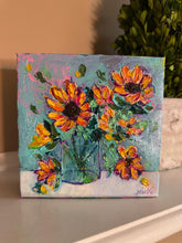 Load image into Gallery viewer, Mini Funky Floral #2 - Original Textured Floral Painting
