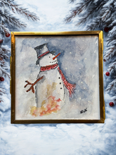 Load image into Gallery viewer, Snowman Watercolor Painting
