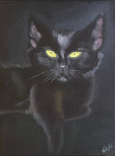 Load image into Gallery viewer, &quot;Feline Guardian&quot; -  Original Black Cat Oil Painting
