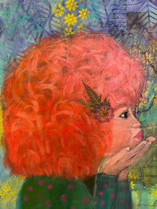 "Hello Again"  Acrylic and Mixed Media on Canvas