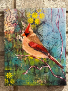 "The Visitor" Cardinal Fine Art Canvas Print