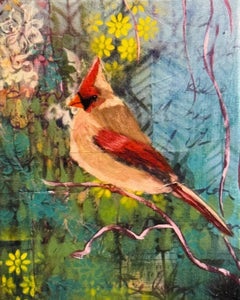 "The Visitor" Cardinal Fine Art Canvas Print