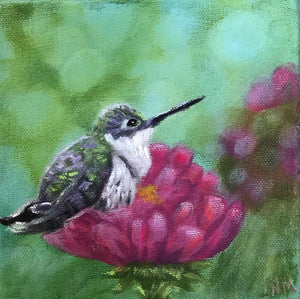 Beautiful Fine Art Paper Print of my original Hummingbird Painting