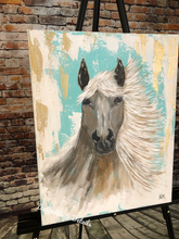Load image into Gallery viewer, Original Horse Painting, Horse Painting, Grey Horse, Acrylic Painting, Original Painting, Horse Art, Animal Art, Western Art, Country,
