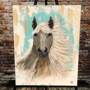 Original Horse Painting, Horse Painting, Grey Horse, Acrylic Painting, Original Painting, Horse Art, Animal Art, Western Art, Country,