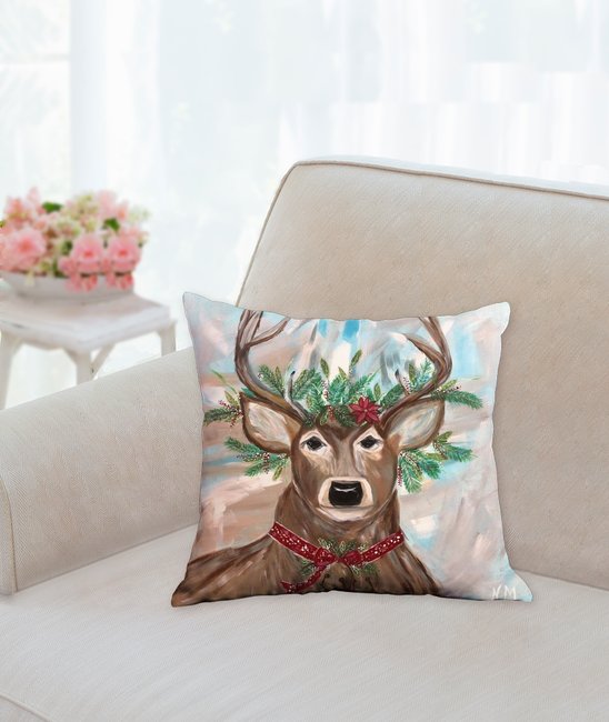 Throw Pillow, Pillow, Holiday Decor, Deer Decor, Deer Art, Original