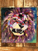 Load image into Gallery viewer, Colorful Abstract Lion Art, Original Lion Painting on Canvas,
