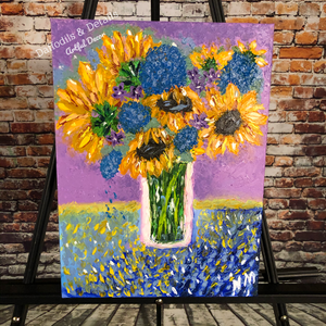 Original Sunflower Oil Painting full of Color and Texture