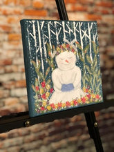 Load image into Gallery viewer, Boho in the Snow, Bohemian Painting, Snowman Painting, Flower Painting
