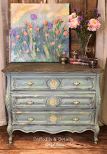 Load image into Gallery viewer, Painted Antique French Provincial Rustic Bohemian Farmhouse Dresser, Sideboard, Coffee Bar Cabinet
