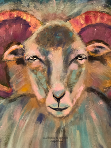 Colorful Original Abstract Ram Painting