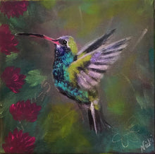 Load image into Gallery viewer, Hummingbird, Bird Art, Original Canvas Painting
