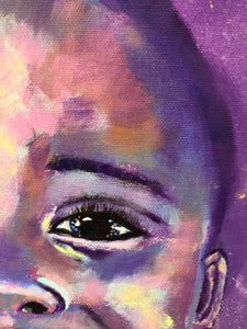 Colorful Abstract Portrait Art, African American, Original Painting, Portrait, Large Painting, Behati