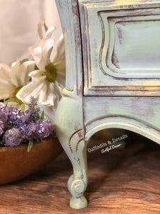 Painted Antique French Provincial Rustic Bohemian Farmhouse Dresser, Sideboard, Coffee Bar Cabinet