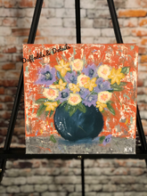 Load image into Gallery viewer, Summer Time, Flowers, Flower Painting, Acrylic Painting, Original Flower Painting, Flowers in Vase, Pallet Knife Painting
