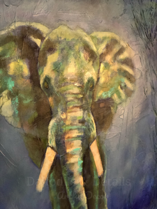 Colorful Abstract Elephant Painting, Original Artwork, Acrylic Painting,