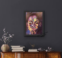 Load image into Gallery viewer, Colorful Portrait, African American Art, Bold Color Portrait
