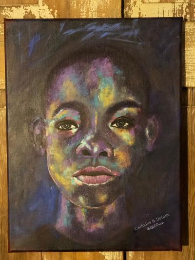Colorful Portrait, African American Art, Bold Color Portrait