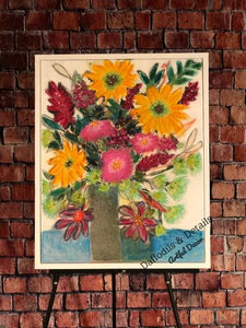 Big Blooms, Flower Art, Original Painting, Canvas Art, Large Painting,